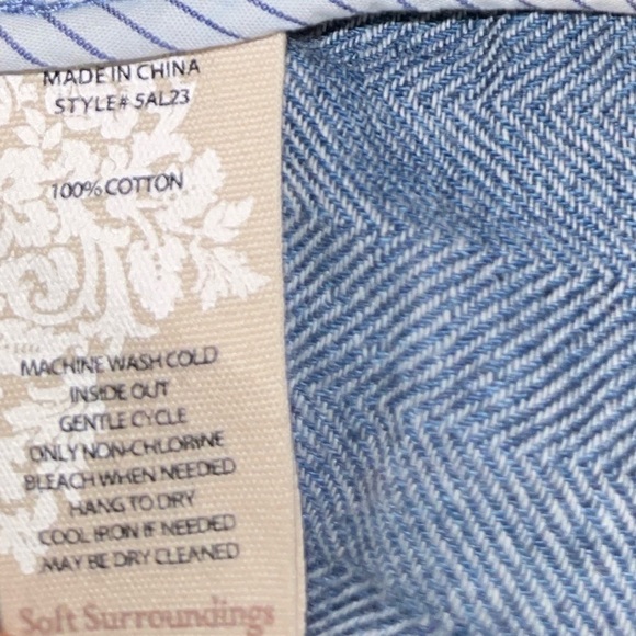 Soft Surroundings Plus size Chambray Fringe Blazer Jacket - Picture 6 of 8